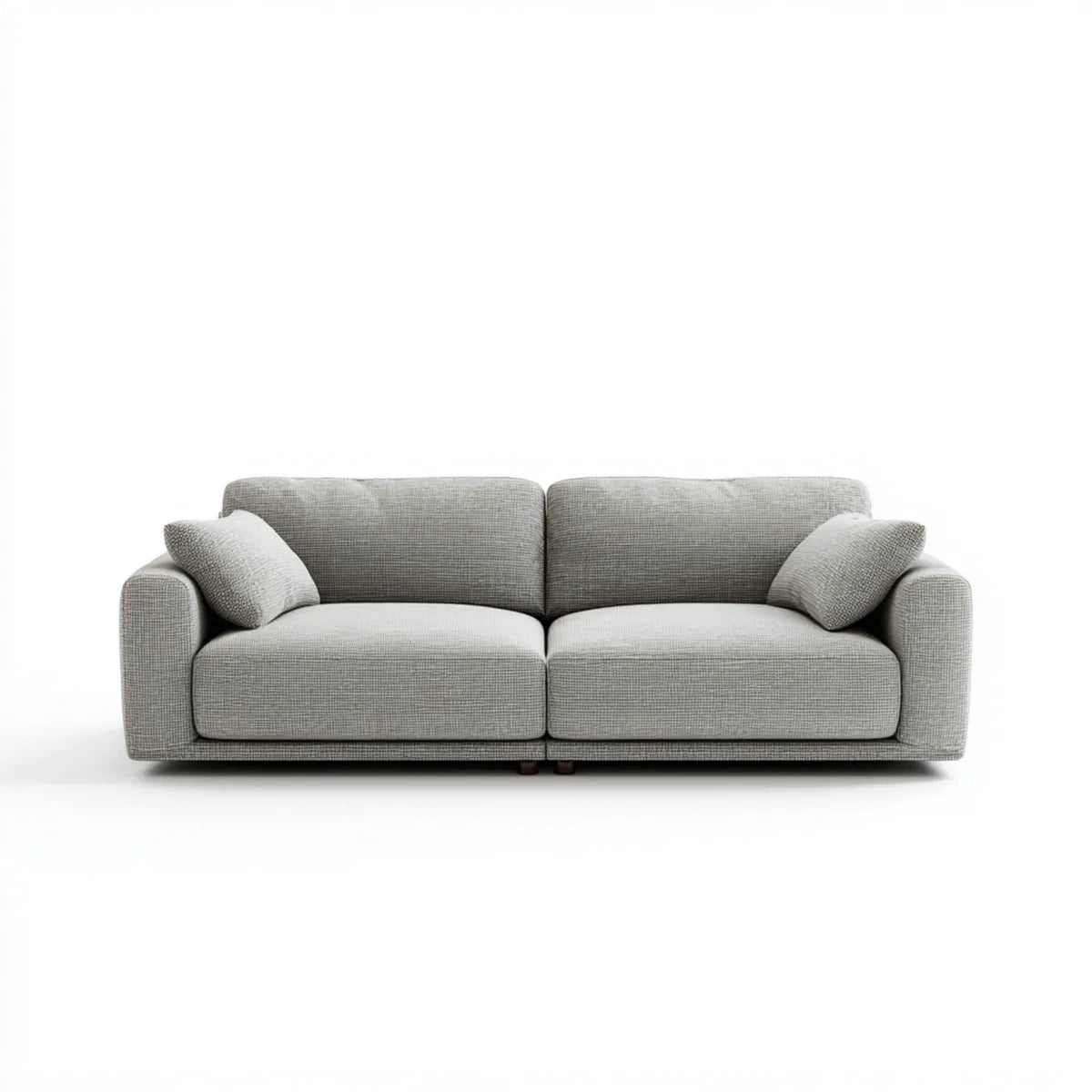 3-Sitzer-Sofa Hellgrau mit 2 Zierkissen 220 x 95 x 85 cm Polyester Rechteckig