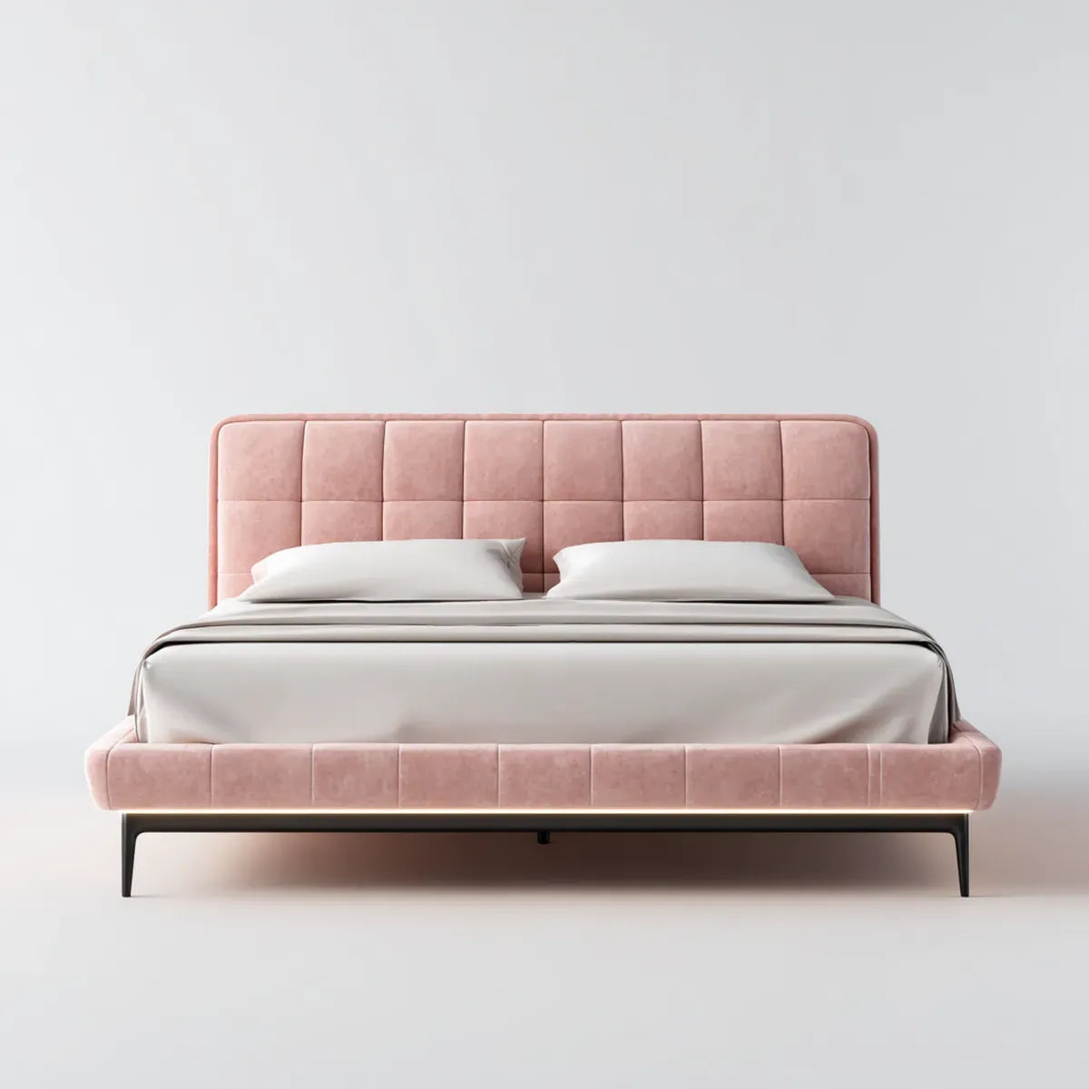 Polsterbett Doppelbett Rosa 180 x 200 cm Polyester-Samt Rechteckig
