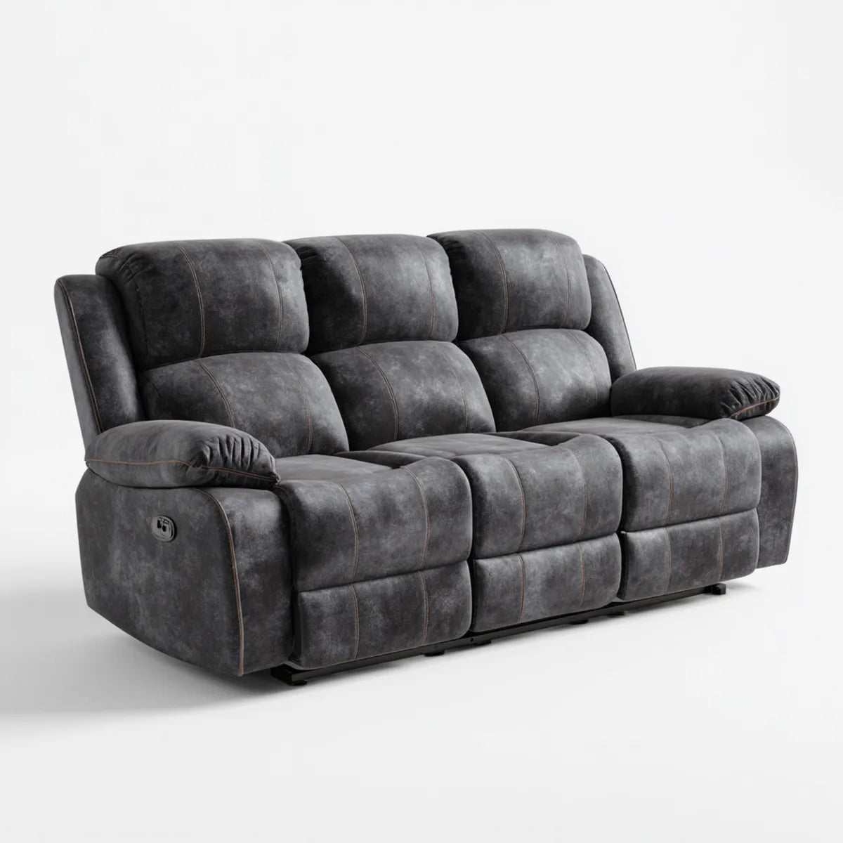 3-Sitzer Relaxsofa Anthrazit 210 x 95 x 102 cm Mikrofaser aus 100 % Polyester gerade