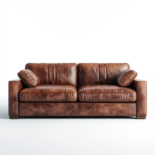 2-Sitzer Sofa Braun 220 x 95 x 85 cm mit PU-Lederbezug