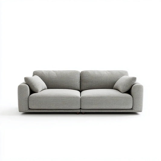3-Sitzer-Sofa Hellgrau mit 2 Zierkissen 220 x 95 x 85 cm Polyester Rechteckig
