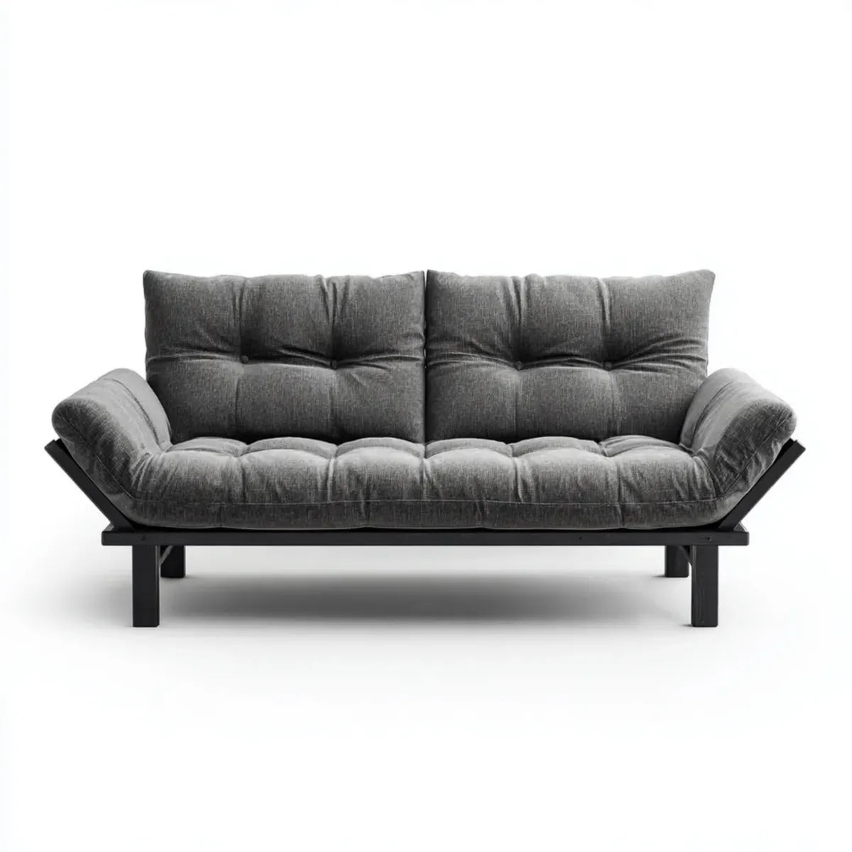 Schlafsofa 2-Sitzer Anthrazit Schwarz 183 x 86 x 84 cm Polyester Rechteckig