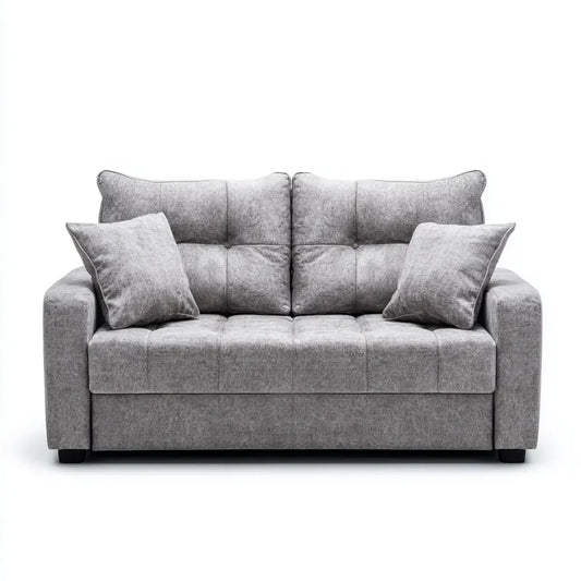 2-Sitzer Sofa Grau 170 x 90 x 90 cm Polyester Rechteckig