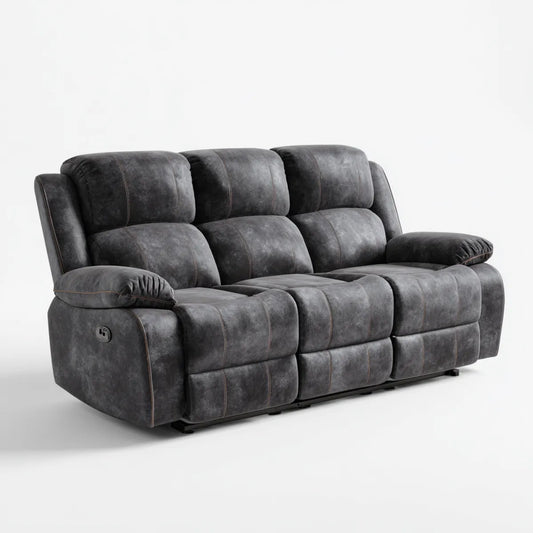 3-Sitzer Relaxsofa Anthrazit 210 x 95 x 102 cm Mikrofaser aus 100 % Polyester gerade